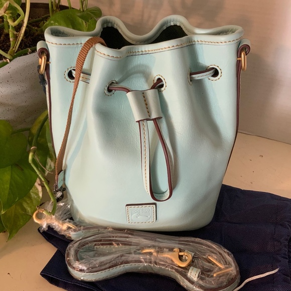 Dooney & Bourke Handbags - Dooney & Bourke Small Florentine Drawstring in Pale Blue NWT